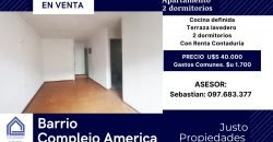 En Venta Apto con Renta en complejo America